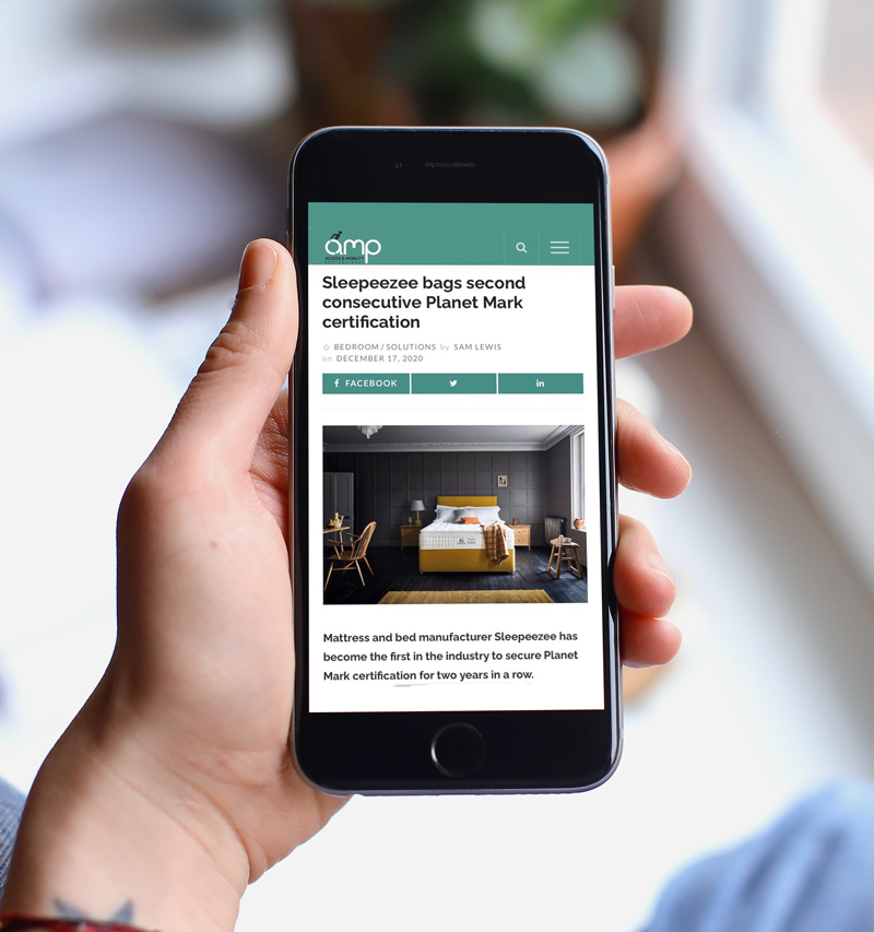 Sleepeeze article Planet Mark Certification