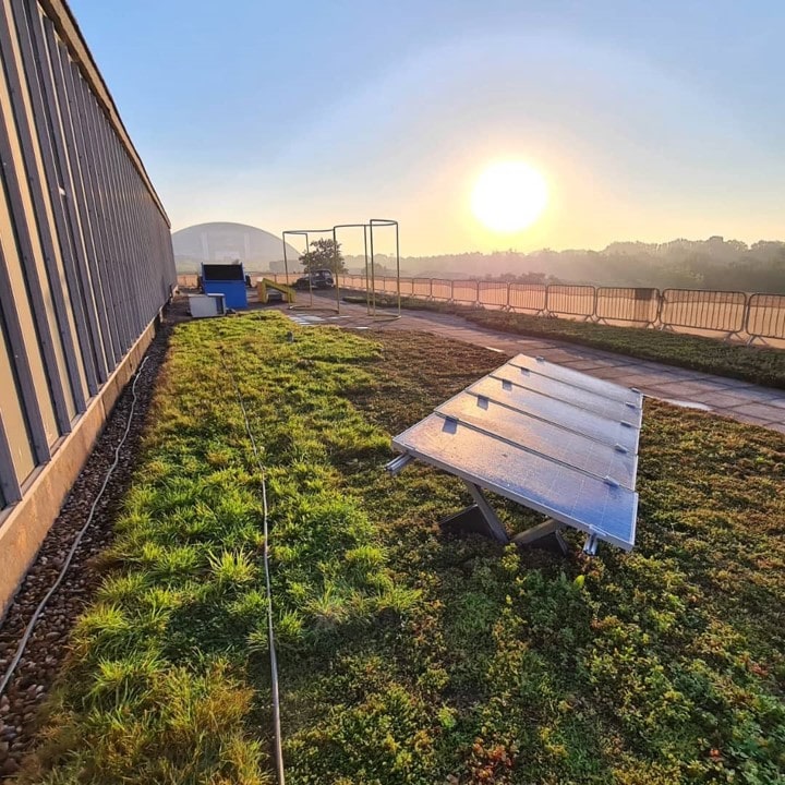 FirstBase green roof solar power