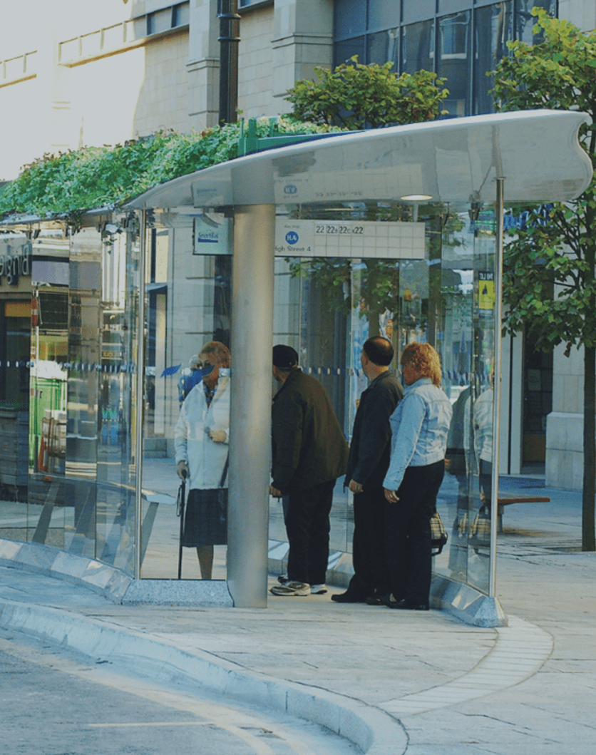 Green roof shelter bus stop